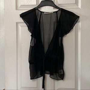 Twelfth Street by Cynthia Vincent Black Silk Blouse